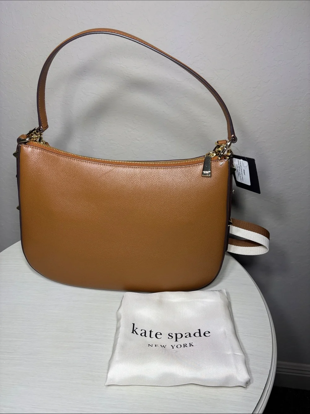 Kate Spade Liv Large Hobo Bag Pebbled Leather Cavern Clay Crossbody KL677 NWT